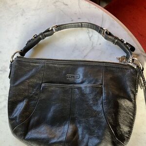 Coach Black Leather Hobo Bag